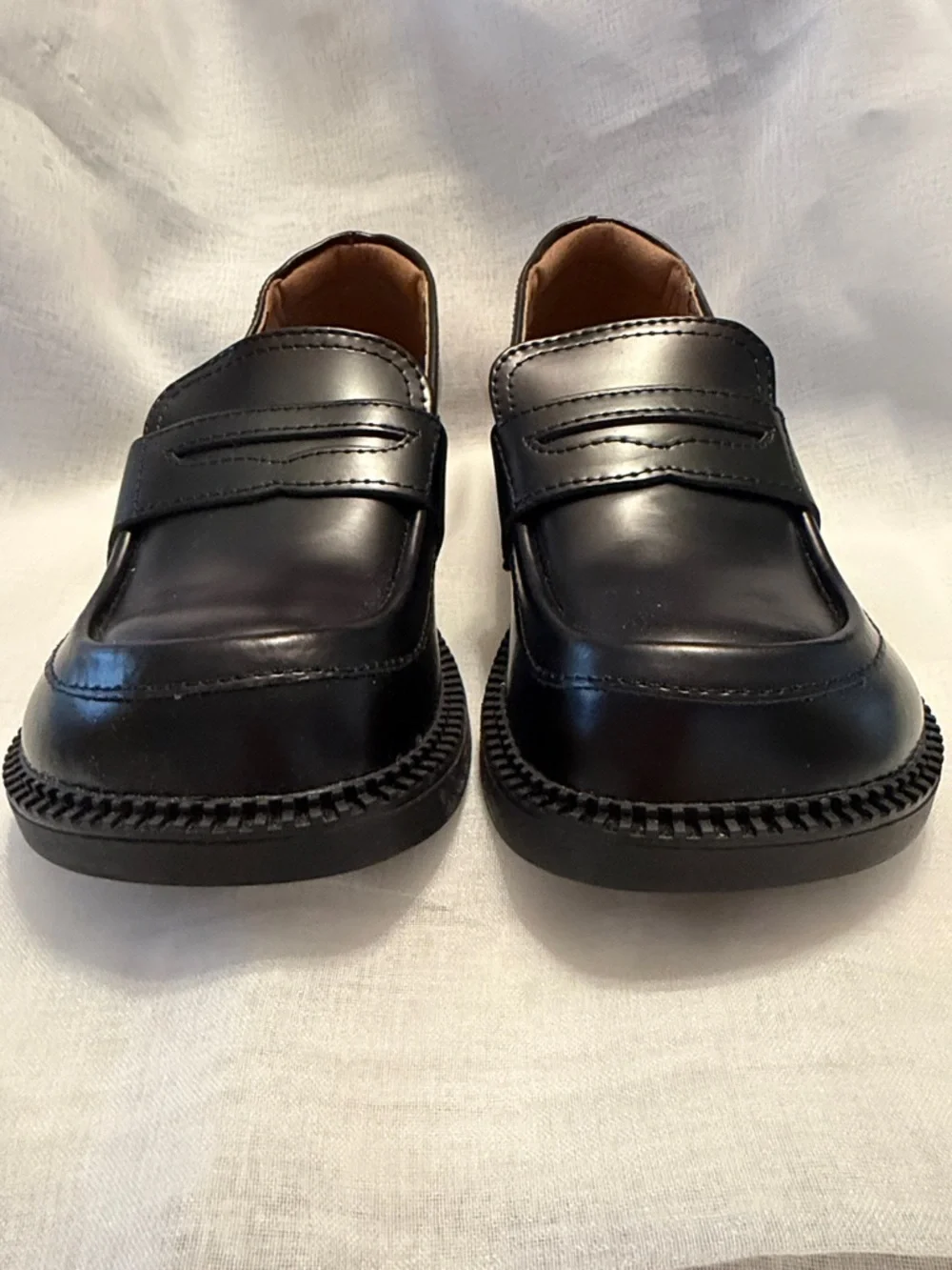 MANNI New Womens Comfortable Black Leather Wide Handmade  Toe Box Loafers sz 39